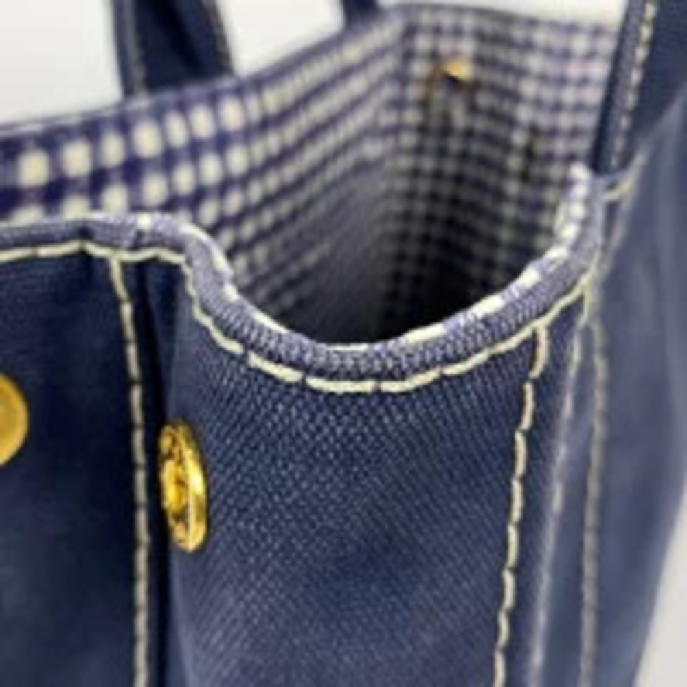 Prada Blue Bag Shoulder 2way Tote Navy Canapa Denim Blue - Picture 5 of 7